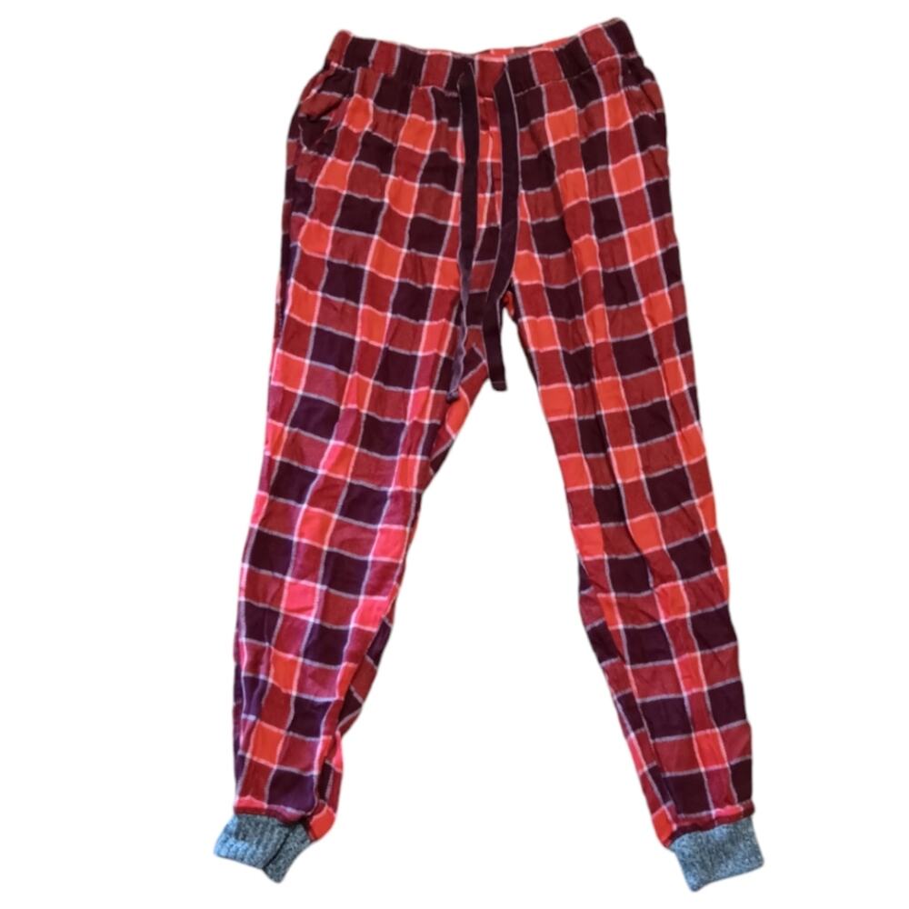 American Eagle Red Christmas Plaid Pajama Jogger‎ Pants size XS